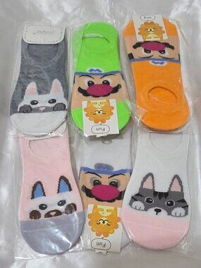 Lot of 6 Pair UP Crystal Collection Variety Unisex Ankle Socks